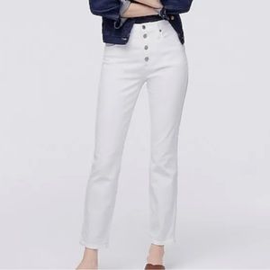 J. CREW 10" Vintage Straight Button Fly Jean in White L4729 28